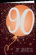 Doppelkarte. 90. Geburtstag (Luftballon)