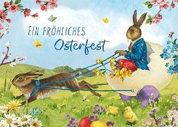 Postkarte. Ein frohes Osterfest (Kutsche)