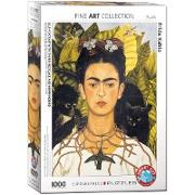 Selbstbildnis mit Dornenhalsketten und Kolibri von Frida Kahlo 1000 Teile