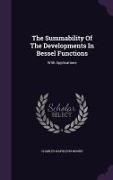 The Summability Of The Developments In Bessel Functions: With Applications