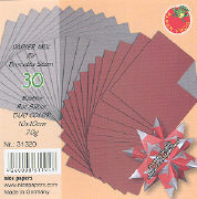 Papier Mix für Bascetta Stern. Rot-Silber Duo Color 10x10cm