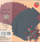 Papier Mix für Bascetta Stern. Grün-Rot Duo Color 10x10cm