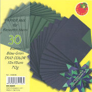 Papier Mix für Bascetta Stern Blau-Grün Duo Color 15x15cm