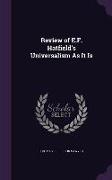 Review of E.F. Hatfield's Universalism as It Is