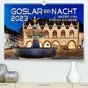 GOSLAR BEI NACHT (Premium, hochwertiger DIN A2 Wandkalender 2023, Kunstdruck in Hochglanz)