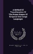 A Method Of Transliteration Of The Proper Names Of Scripture Into Congo Languages