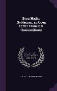 Sven Hedin, Nobleman, An Open Letter from K.G. Ossiannilsson