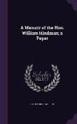 A Memoir of the Hon. William Hindman, A Paper