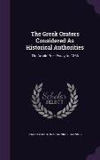 The Greek Orators Considered As Historical Authorities: The Arnold Prize Essay for 1866