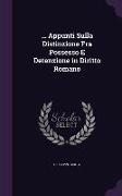 Appunti Sulla Distinzione Fra Possesso E Detenzione in Diritto Romano