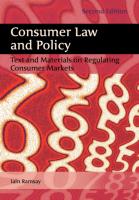 Consumer Law and Policy: Text and Materials on Regulating Consumer Markets