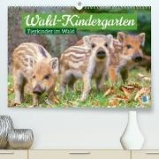 Wald-Kindergarten: Tierkinder im Wald (Premium, hochwertiger DIN A2 Wandkalender 2023, Kunstdruck in Hochglanz)