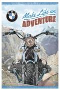 Blechschild. BMW - Make Life an Adventure