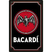 Blechschild. Bacardi Logo Black