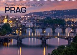 PRAG Impressionen bei Tag und Nacht (Wandkalender 2023 DIN A2 quer)