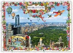 Postkarte. USA-Edition - New York, Skyline - Central Park / Quer