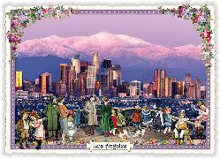 Postkarte. USA-Edition - Los Angeles, Skyline 2 / Quer