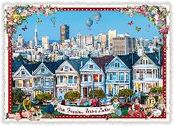 Postkarte. USA-Edition - San Francisco, Painted Ladies (Quer)