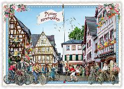 Postkarte. Städte-Postkarte, Mainz, Kirschgarten