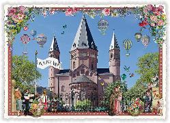 Postkarte. Städte-Postkarte, Mainz, Dom