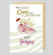Doppelkarte. Avantgarde - Geburtstagskarten Fitness-Queen
