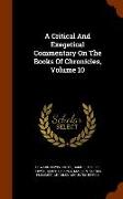 A Critical and Exegetical Commentary on the Books of Chronicles, Volume 10