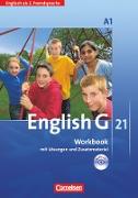 English G 21, Ausgabe A - 2. Fremdsprache, Band 1: 1. Lernjahr, Workbook mit Audios online, Mit Kontrollbogen und Arbeitsblättern On Track
