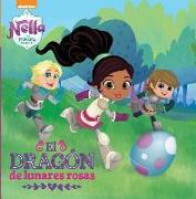 Un dragón con lunares rosas