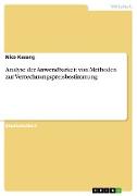 Analyse der Anwendbarkeit von Methoden zur Verrechnungspreisbestimmung