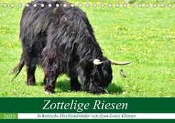 Zottelige Riesen - Schottische Hochlandrinder (Tischkalender 2023 DIN A5 quer)