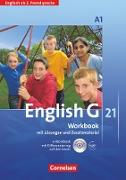 English G 21, Ausgabe A - 2. Fremdsprache, Band 1: 1. Lernjahr, Workbook mit CD-ROM (e-Workbook) und Audios online, Mit Kontrollbogen und Arbeitsblättern On Track