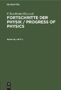 Fortschritte der Physik / Progress of Physics. Band 29, Heft 2
