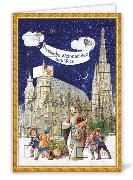 Doppelkarte. Adventskalenderkarte - Fröhliche Weihnachten aus Wien (Stephansdom)