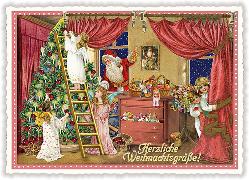 Postkarte. Herzliche Weihnachtsgrüsse