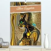 Altes Ägypten - Computerträume aus der KI (Premium, hochwertiger DIN A2 Wandkalender 2023, Kunstdruck in Hochglanz)