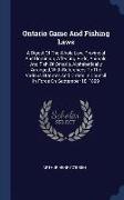 Ontario Game and Fishing Laws: A Digest of the Whole Law, Provincial and Dominion, Affecting Birds, Animals and Fish of Ontario, Alphabetically Arran