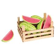 Melonen in Obstkiste