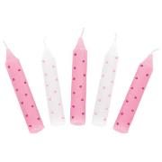 Geburtstagskerzen-Set, rosa gepunktet