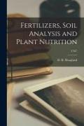 Fertilizers, Soil Analysis and Plant Nutrition, C367