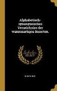 Alphabetisch-Synonymisches Verzeichniss Der Wanzenartigen Insecten