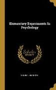 Elementary Experiments In Psychology