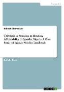 The Role of Muslims in Housing Affordability in Igando, Nigeria. A Case Study of Igando Muslim Landlords