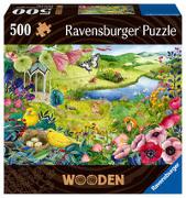 Ravensburger WOODEN Puzzle 17513 - Wilder Garten - 500 Teile Holzpuzzle mit stabilen, individuellen Puzzleteilen und 40 kleinen Holzfiguren (Whimsies), für Erwachsene und Kinder ab 14 Jahren