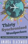 Thirty Synchronized Woodpeckers