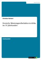Deutsche Missionsgesellschaften in Afrika im 19. Jahrhundert