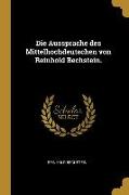 Die Aussprache Des Mittelhochdeutschen Von Reinhold Bechstein