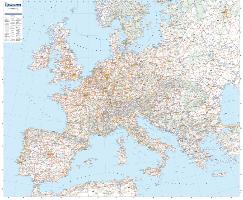 Europa 1 : 3 000 000 physisch. Planokarte