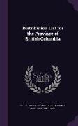 Distribution List for the Province of British Columbia