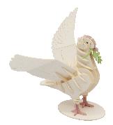 3D Papiermodell. weiße Taube