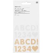 Stickerblock Alphabet, weiß/Kraftpapier FSC MIX, 16 Blatt